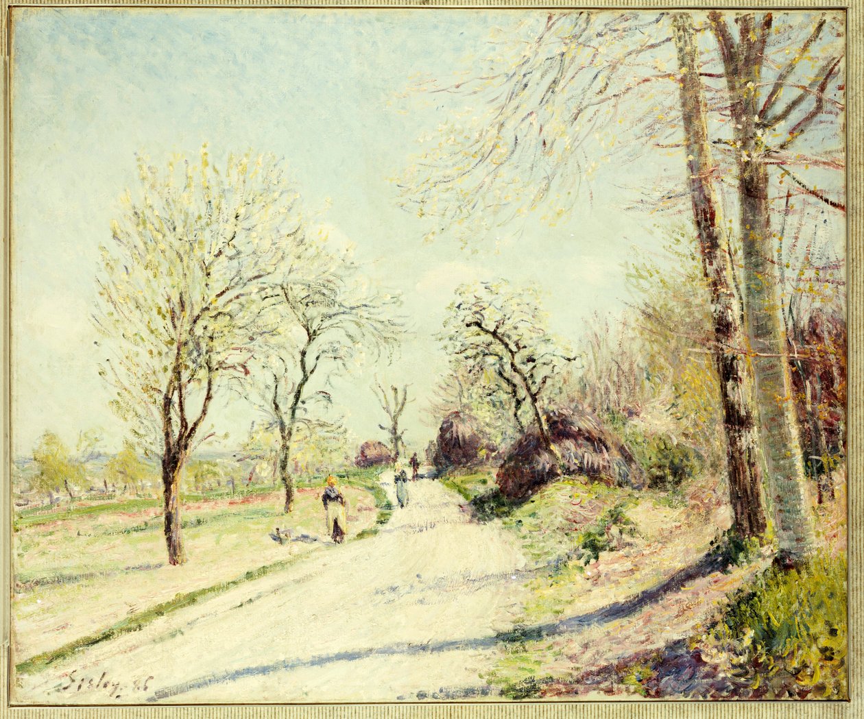 El camino de Veneux a Moret en un día de primavera, 1886 de Alfred Sisley