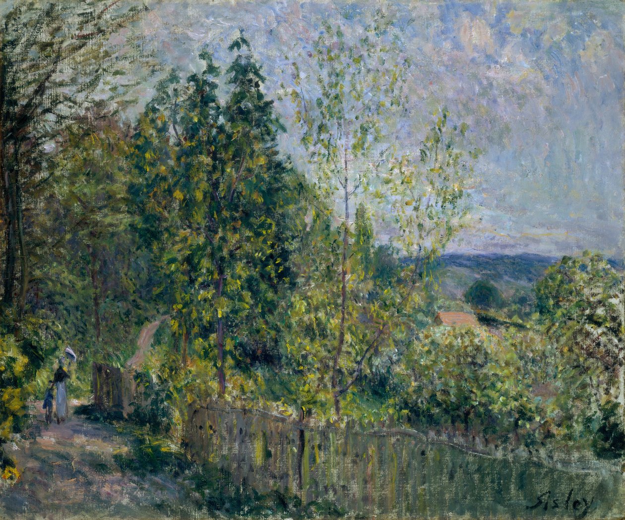 El camino en el bosque de Alfred Sisley