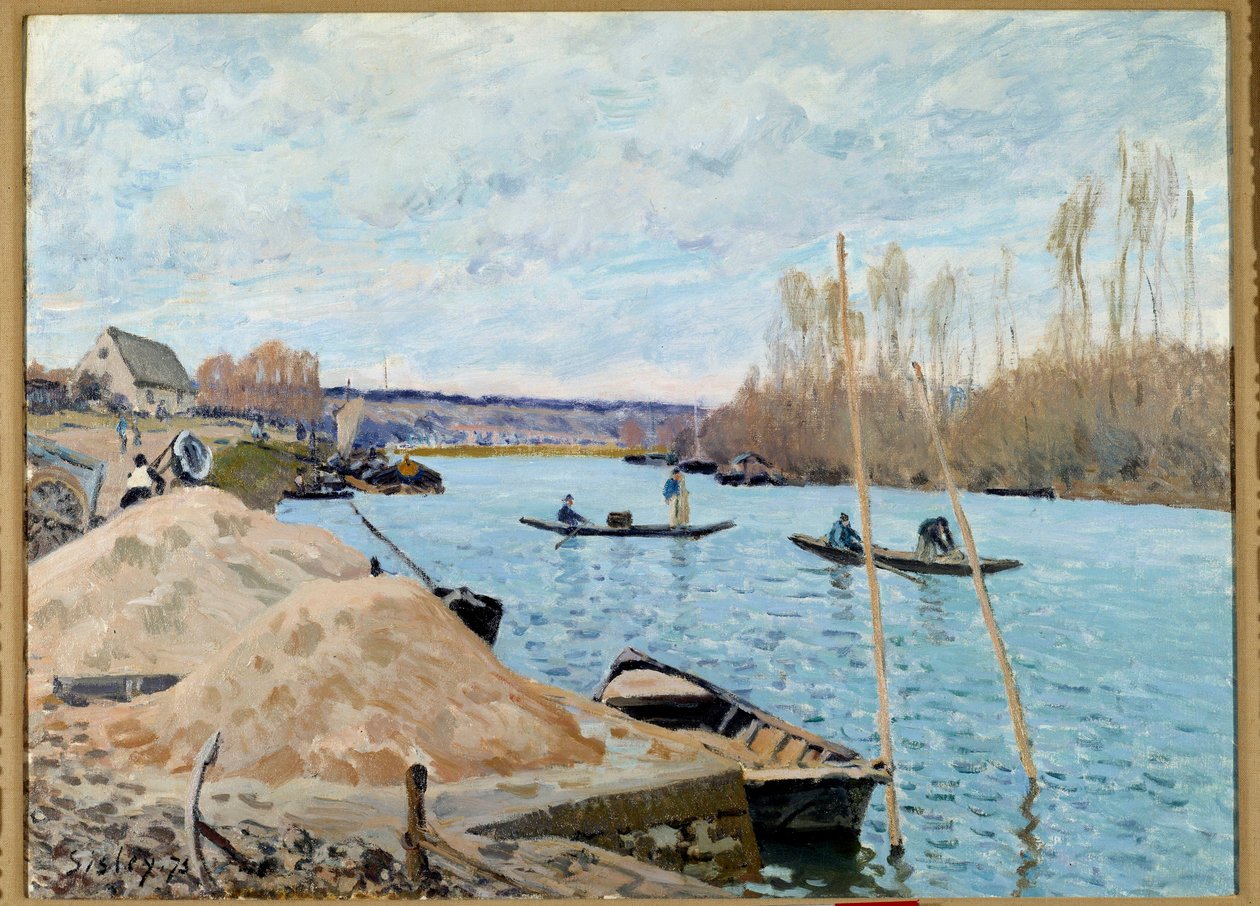 El Sena en Puerto, Marly, arenal de Alfred Sisley