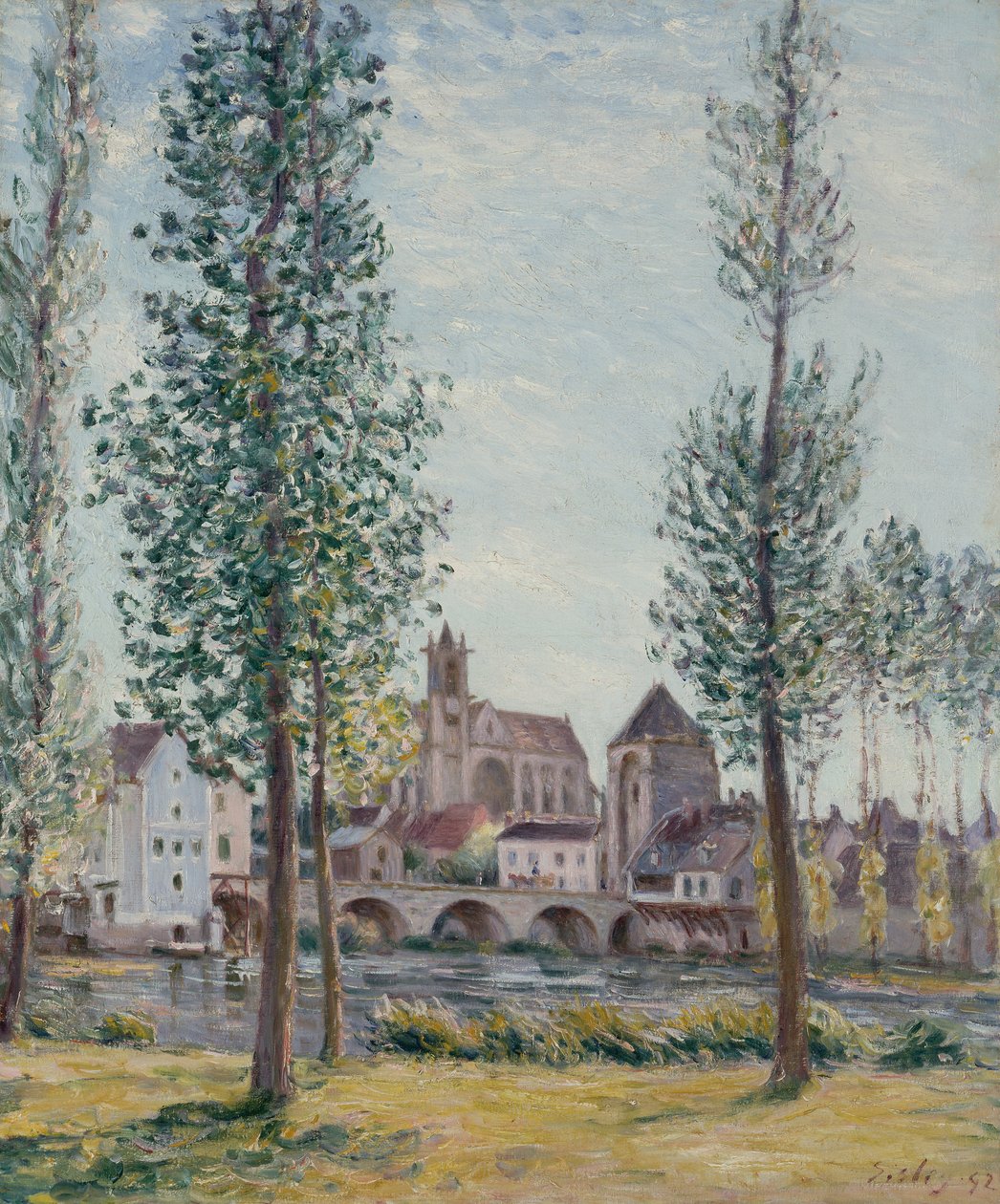 Vista de Moret sur Loing a través de los Árboles de Alfred Sisley