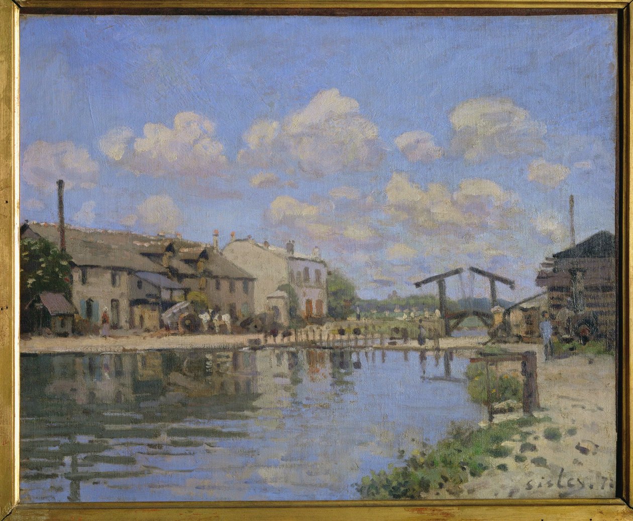 Vista del Canal St. Martin, París ... (óleo sobre lienzo) de Alfred Sisley