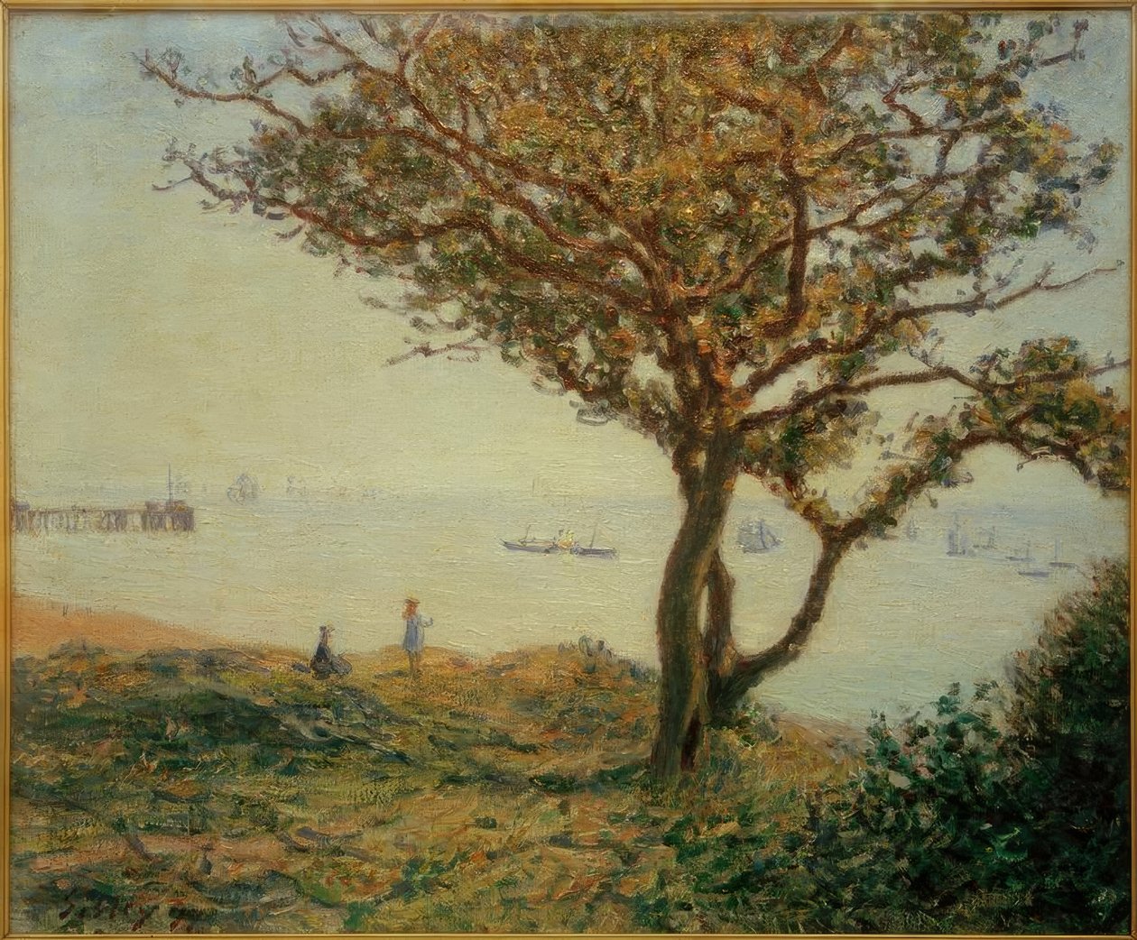 La rada de Cardiff (Barcos en la bahía de Cardiff) de Alfred Sisley