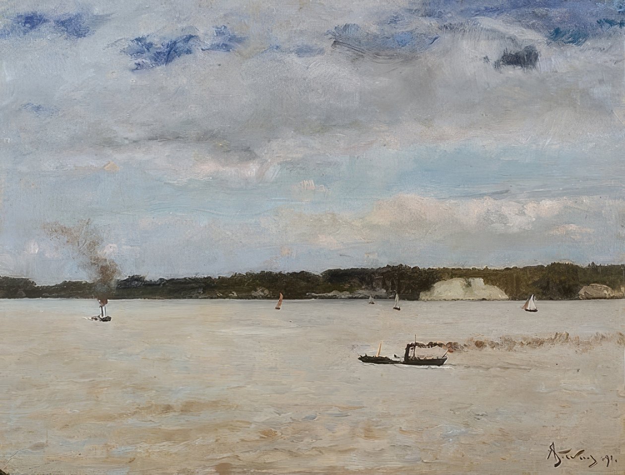 La bahía de Honfleur. 1891 de Alfred Emile Stevens