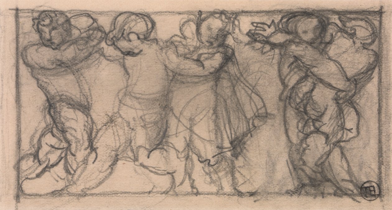 Grupo de querubines (¿diseño para un friso?) de Alfred Emile Stevens