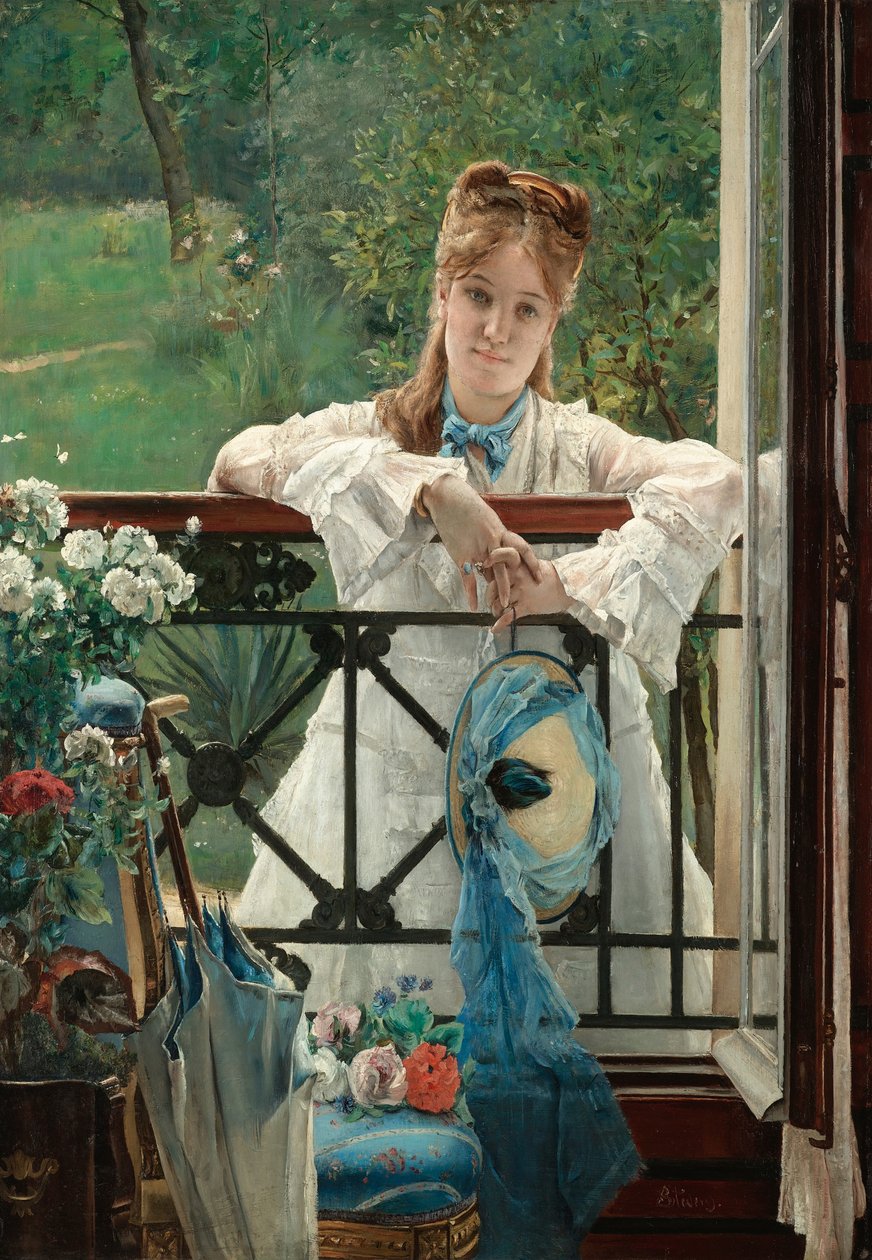 La cinta azul, ca. 1894 de Alfred Emile Stevens