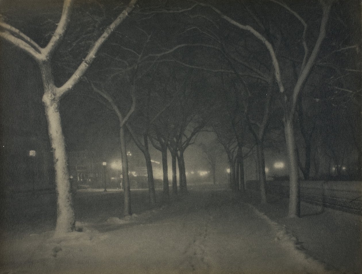 Una noche helada, Nueva York de Alfred Stieglitz