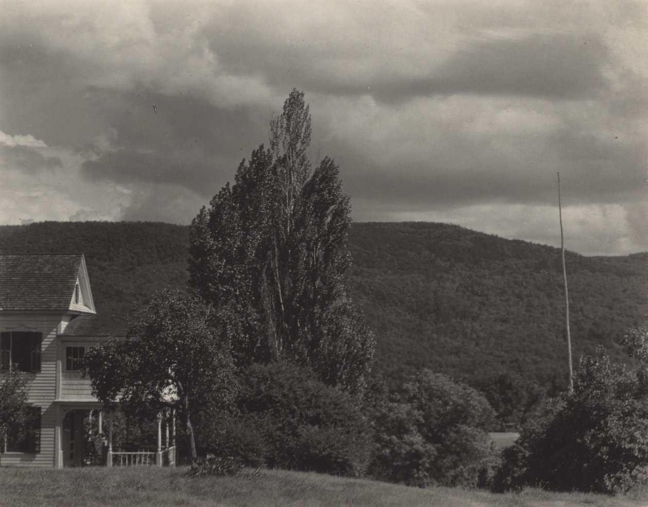 Casa y árboles, Lake George de Alfred Stieglitz