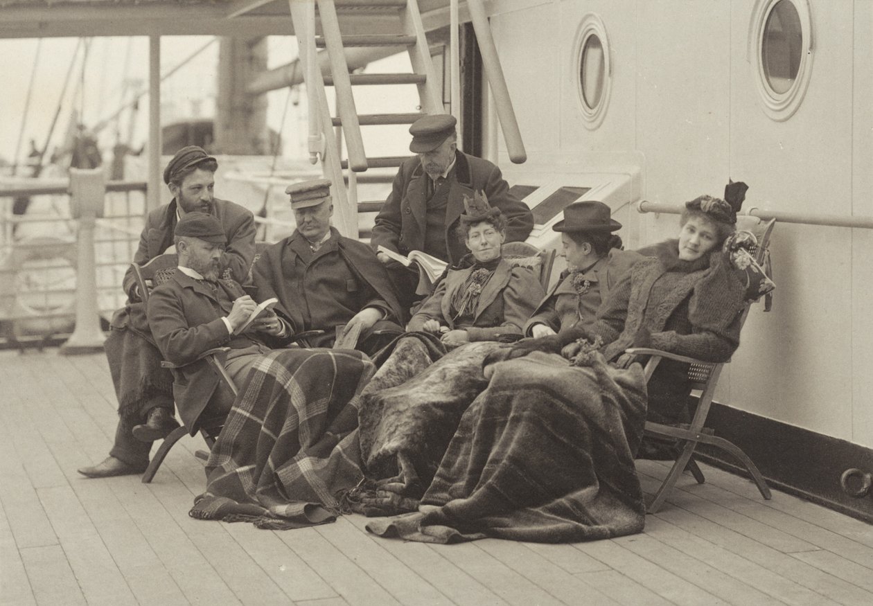 Sime Herrmann, el señor y la señora Mann, el doctor Brown, el señor McGibbon, la señorita Linthicum y Emmy: a bordo del Bourgogne, del 5 al 14 de mayo de 1896 de Alfred Stieglitz