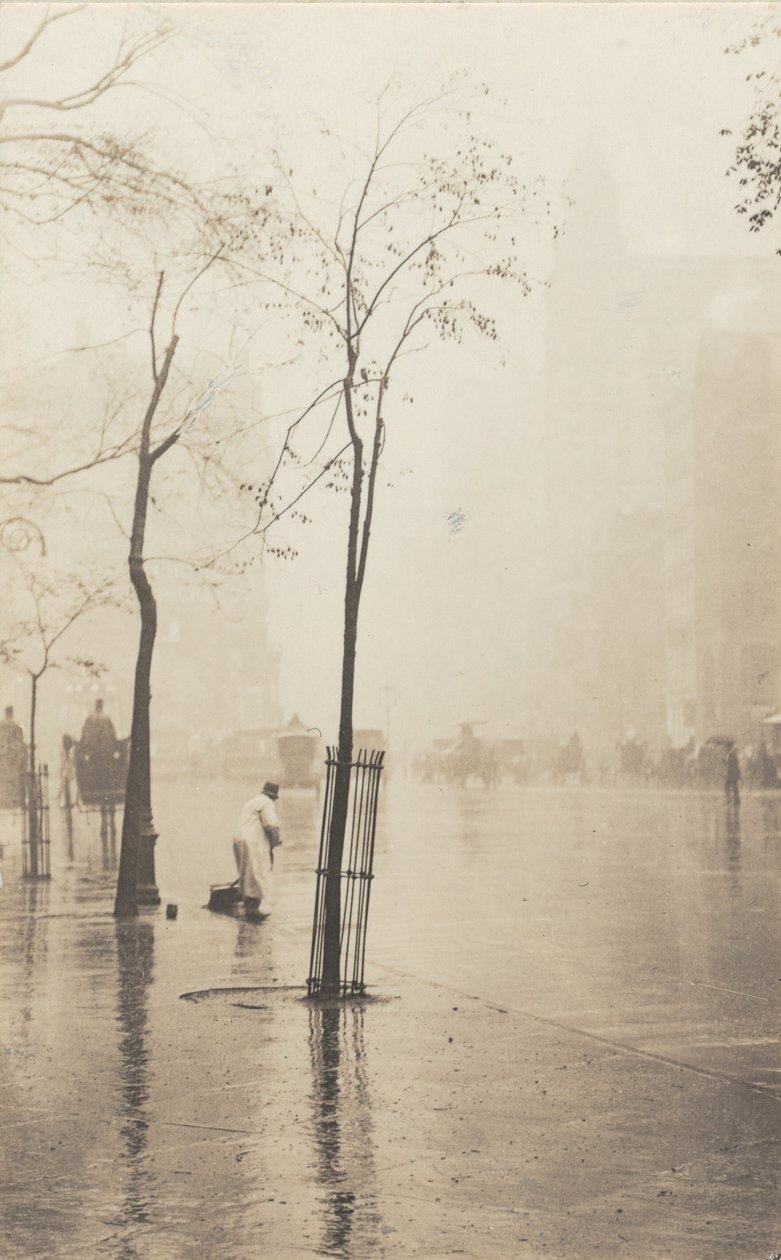 El barrendero y el arbolito de Alfred Stieglitz