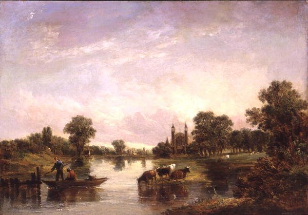 Vista del Colegio Eton desde el Támesis de Alfred Vickers