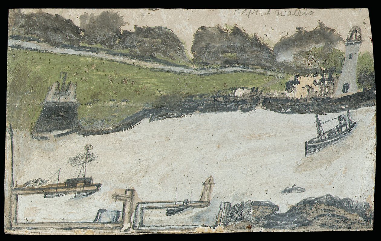 Escena del Puerto con Castillo y Faro de Alfred Wallis