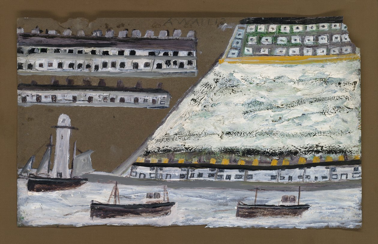 Barcos y faro, casas de Alfred Wallis