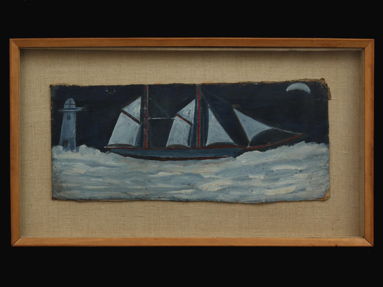 Pesquero frente a la costa de Cornualles, c.1930 de Alfred Wallis