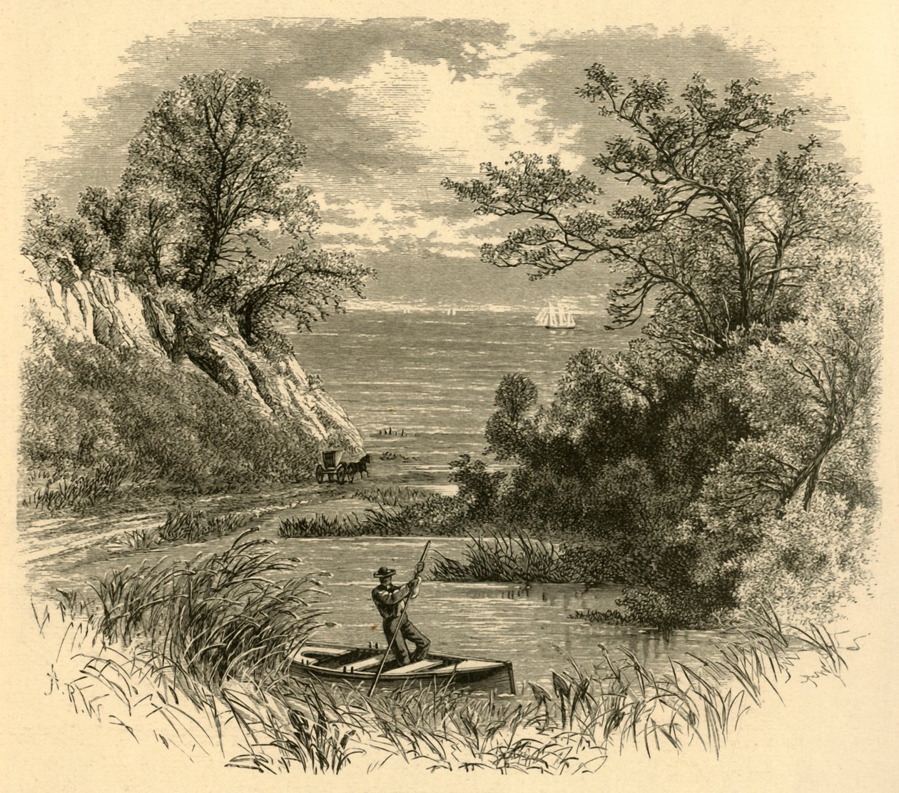 Vistazo del Lago Michigan, 1874 de Alfred Rudolph Waud