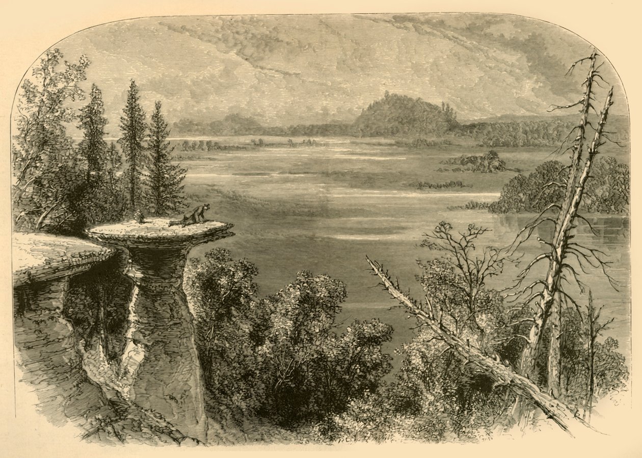Roca de pie, en el río Wisconsin de Alfred Rudolph Waud