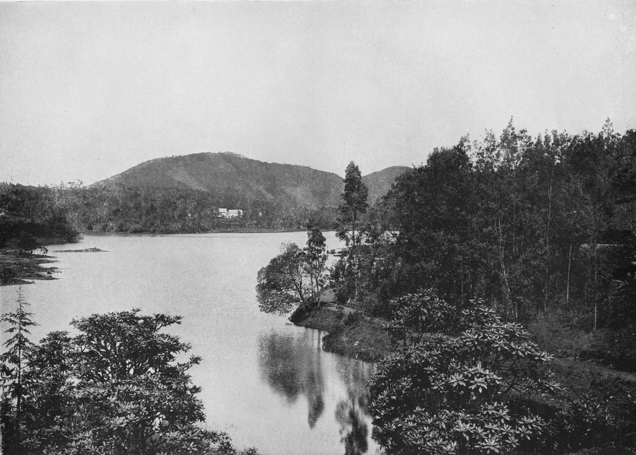 Un rincón del lago Nuwara Eliya, c. 1890 de Alfred William Amandus Plate