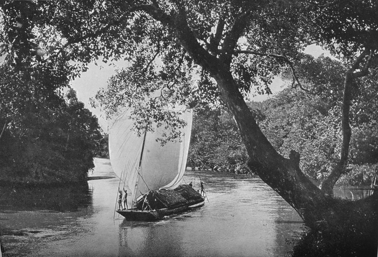 Barco Padda a Toda Vela, c1890, 1910 de Alfred William Amandus Plate