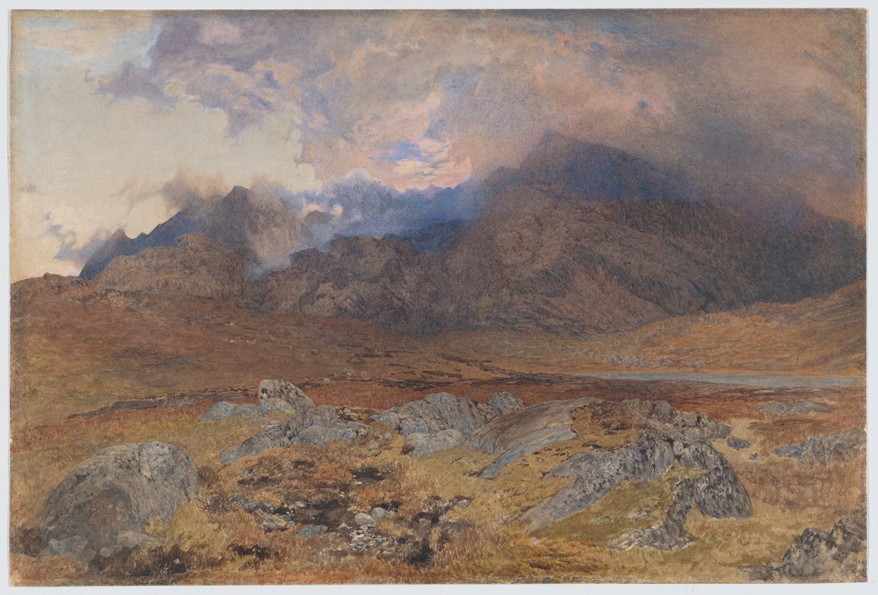 Snowdon, después de una tormenta de granizo de abril [o Snowdon entre nubes que se despejan] de Alfred William Hunt