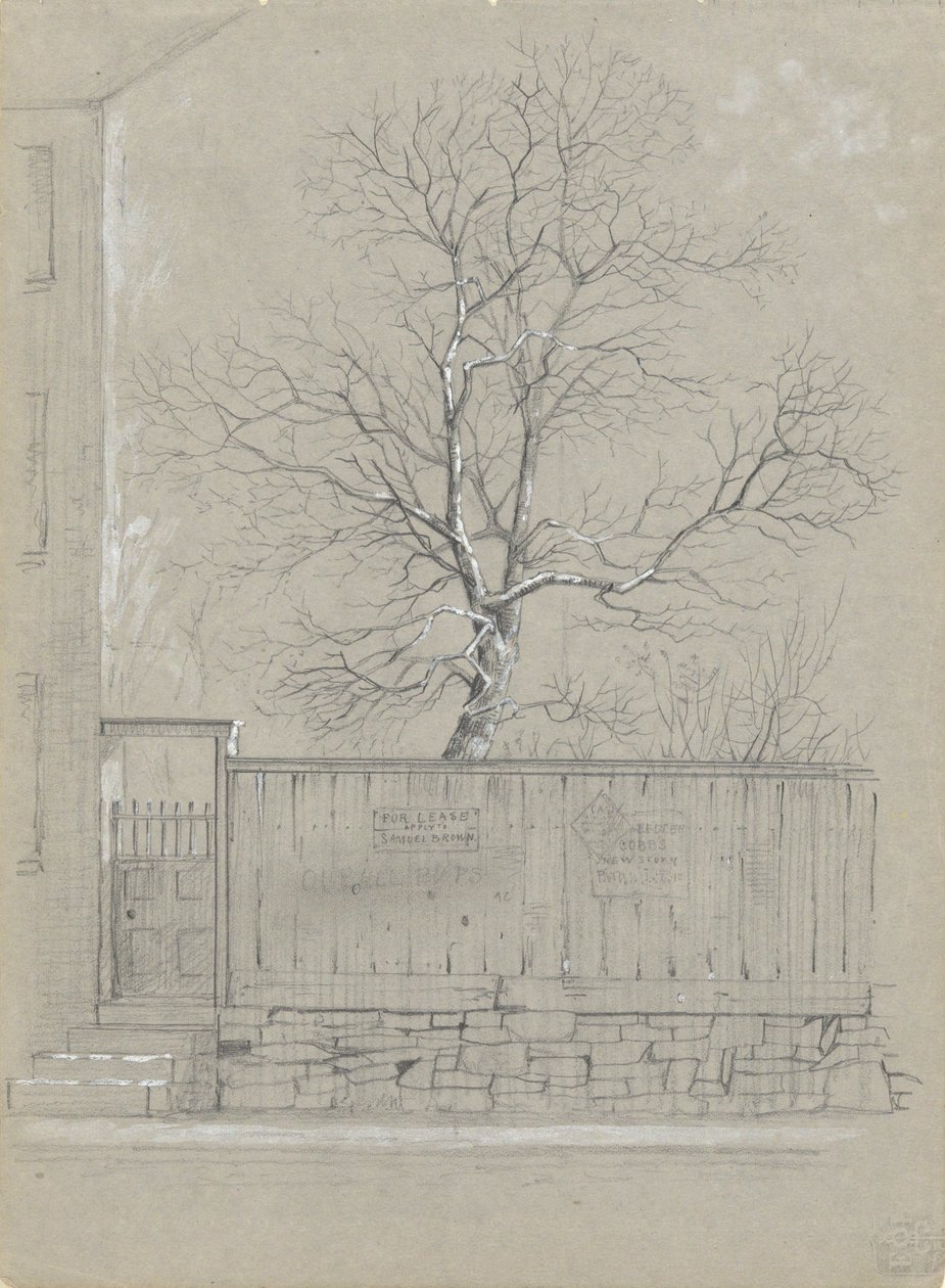 Valla publicitaria y árbol de Alfred Wordsworth Thompson