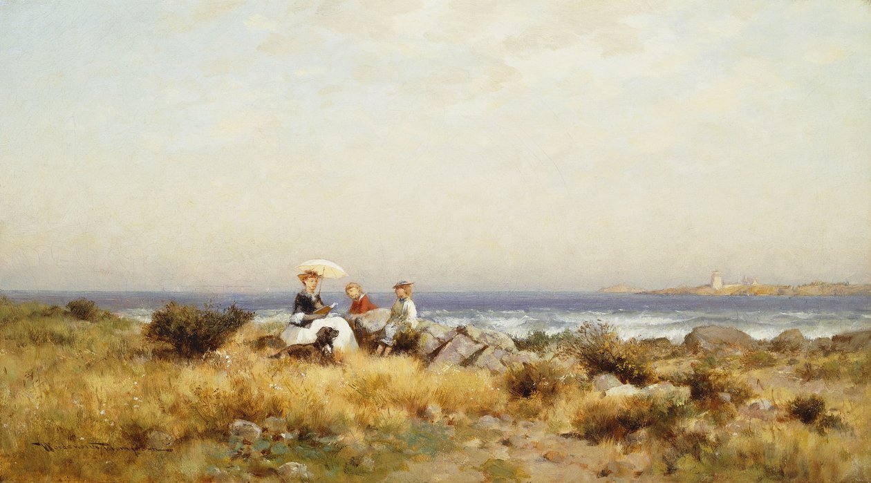 Leyendo junto al mar de Alfred Wordsworth Thompson