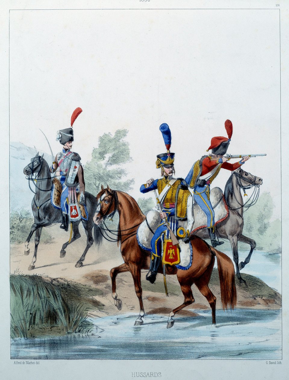 Ejército napoleónico: Húsares de Alfred de (after) Marbot
