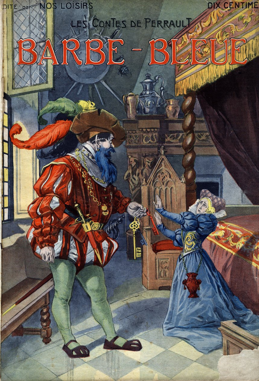 Barba Azul (Bluebeard), Conte de Charles Perrault (1628-1703). Ilustración de Vaccari y Carrey en la colección "Les beaux tales" "Nos loisirs" hacia 1910. Colección privada. de Alfredo and Carrey Vaccari