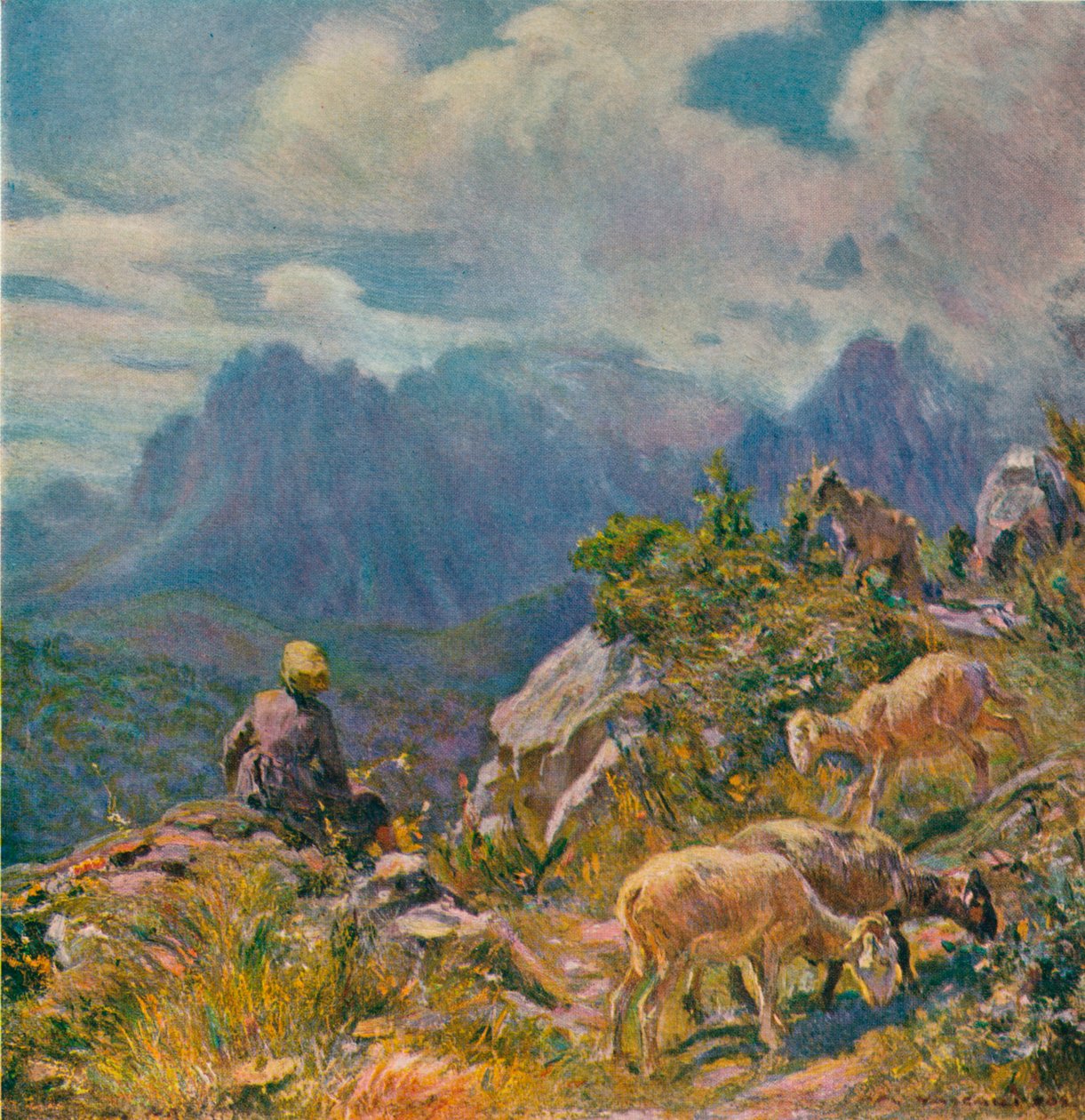 Pastos en los Alpes Apuanos, c. 1922 de Alfredo Vaccari