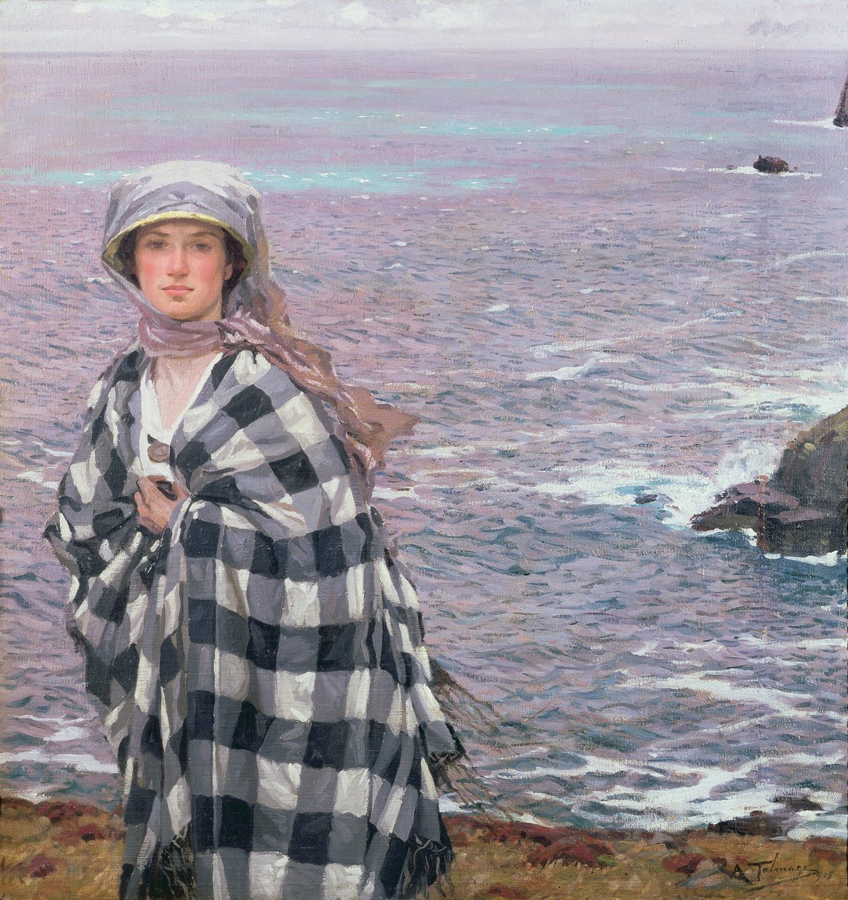 El chal a cuadros, 1915 de Algernon Mayow Talmage