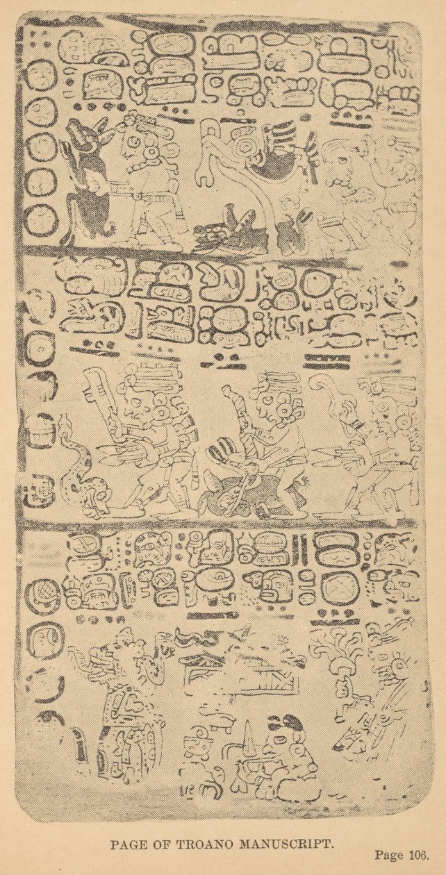 Página del Manuscrito Troano de Alice D. Le Plongeon