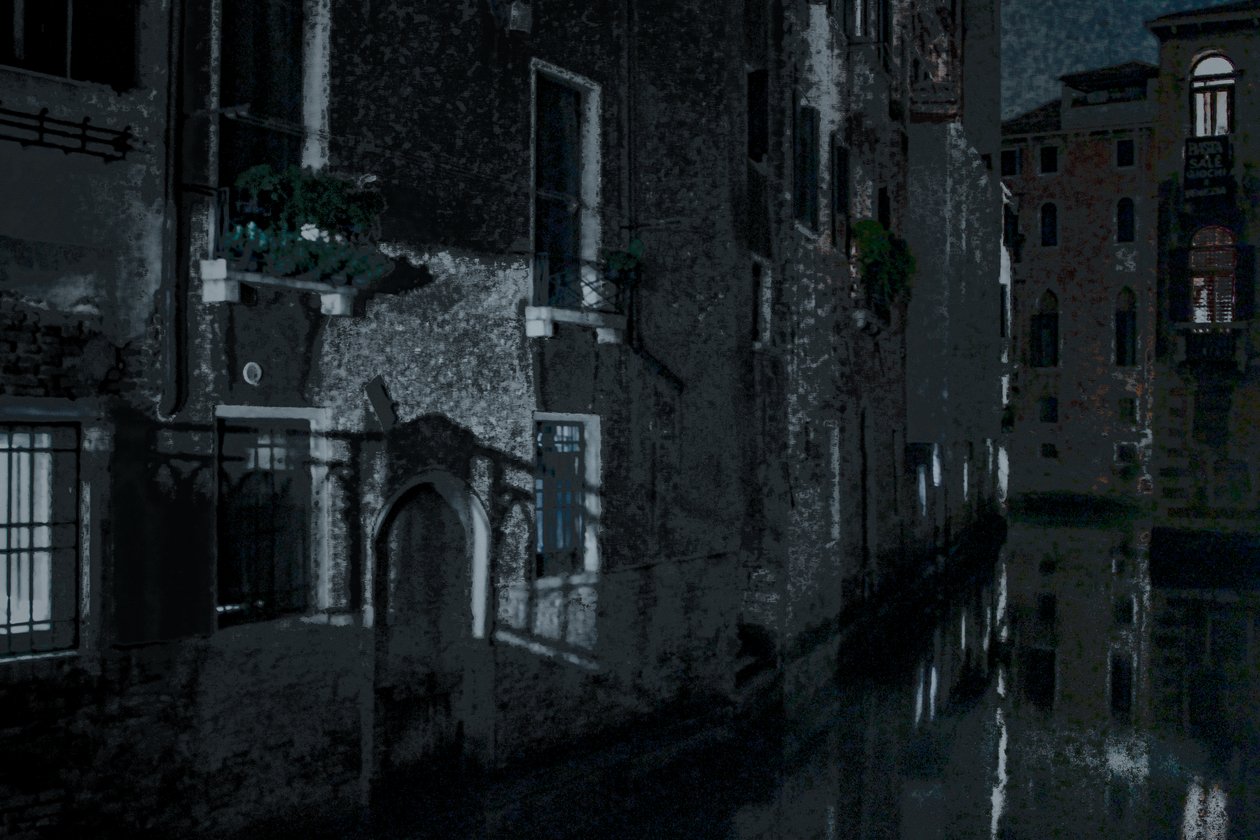 Sombras de luna, Venecia, 2018 (fotografía pintada a mano) de Alice Gur-Arie