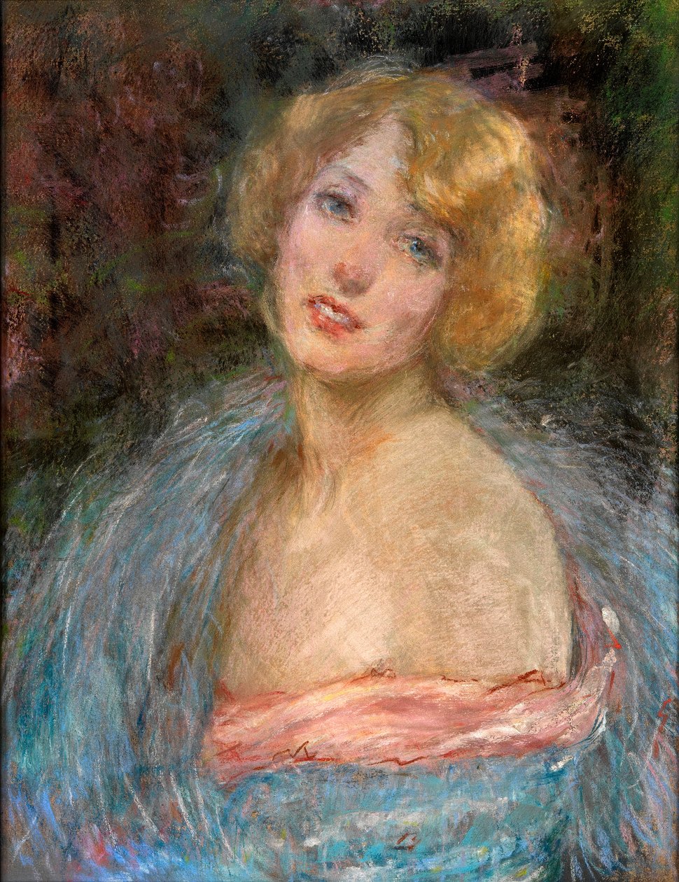 Chica rubia con boa de Alice Pike Barney