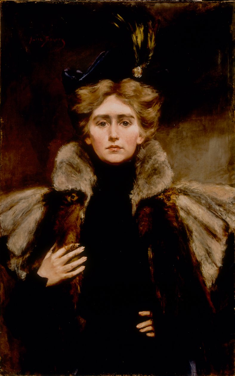 Natalie con capa de piel, 1897 de Alice Pike Barney