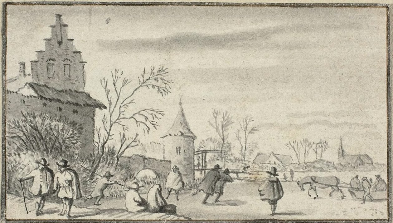 Patinadores en un estanque a las afueras de la ciudad de Allaert van Everdingen