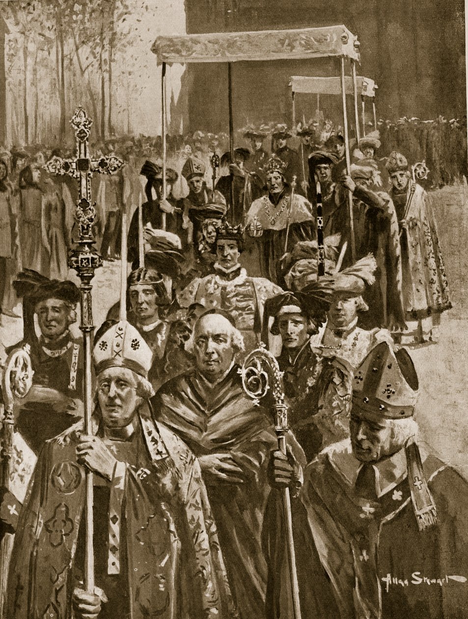 La procesión de coronación de Ricardo III de Allan (after) Stewart
