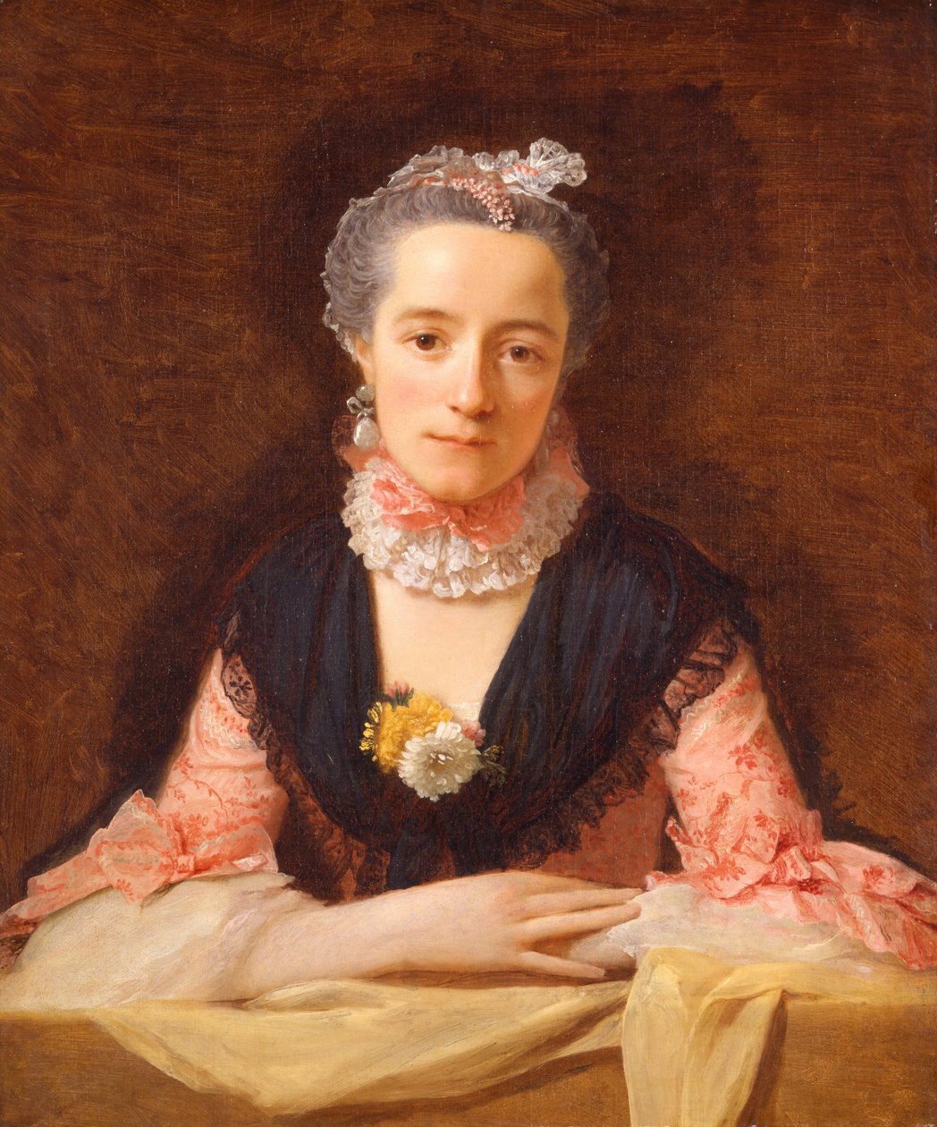 Dama con vestido de seda rosa de Allan Ramsay