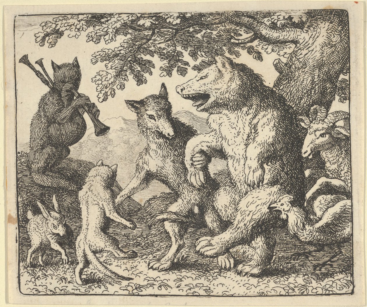 Una fiesta en honor del oso y el lobo de Allart van Everdingen