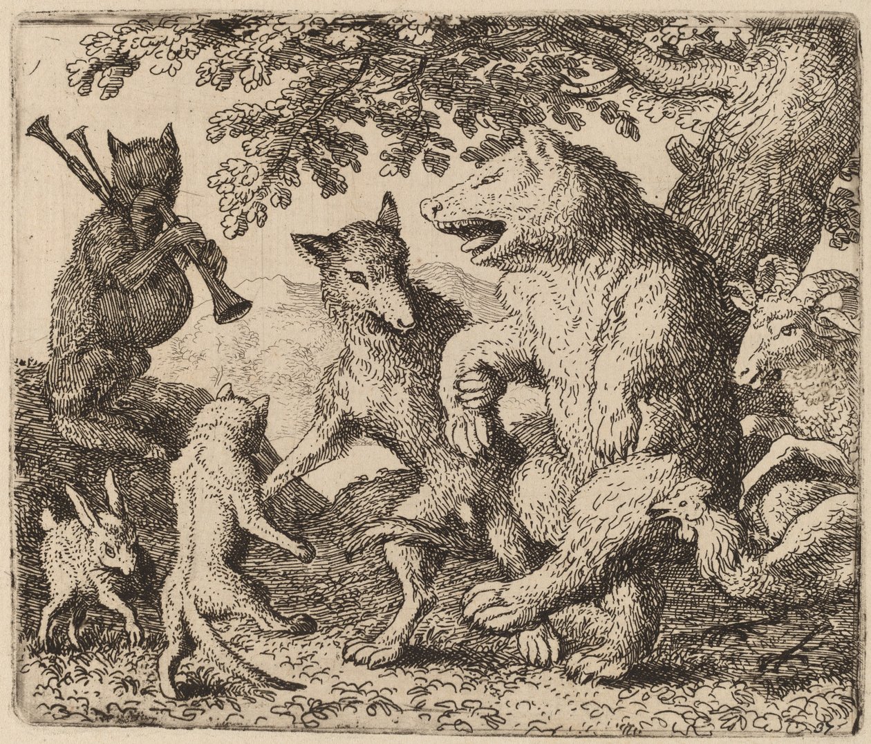 Todos se regocijan por el oso y el lobo de Allart van Everdingen