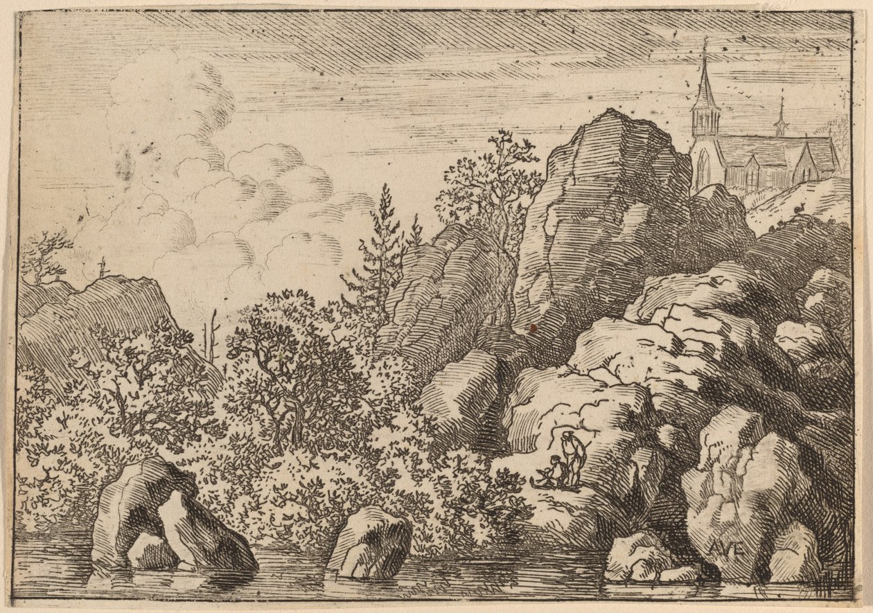Iglesia en una colina, probablemente c. 1645-1656 de Allart van Everdingen