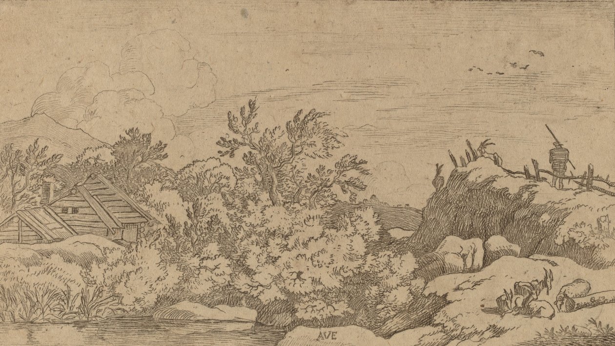 Pastor de cabras en una colina, probablemente c. 1645-1656 de Allart van Everdingen