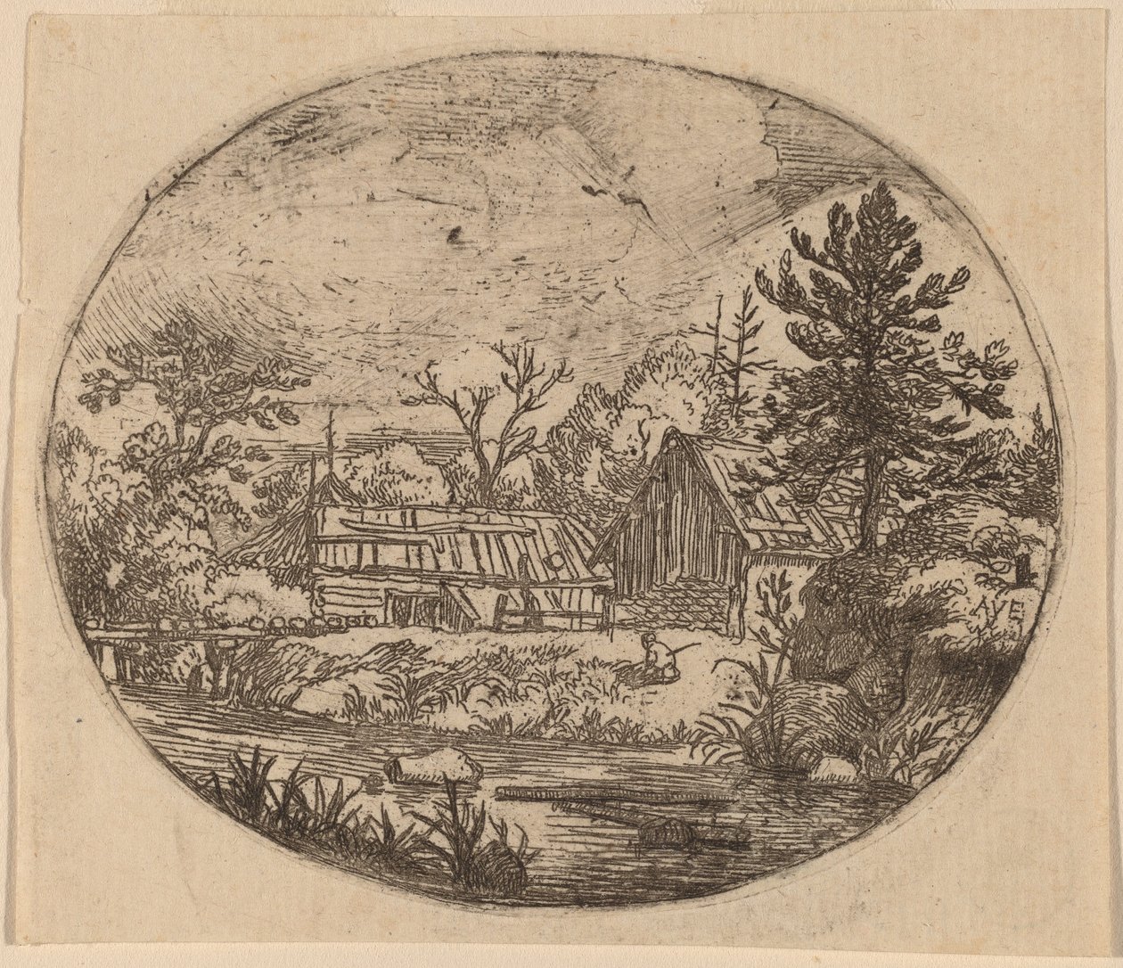 Hamlet en la orilla de un río de Allart van Everdingen
