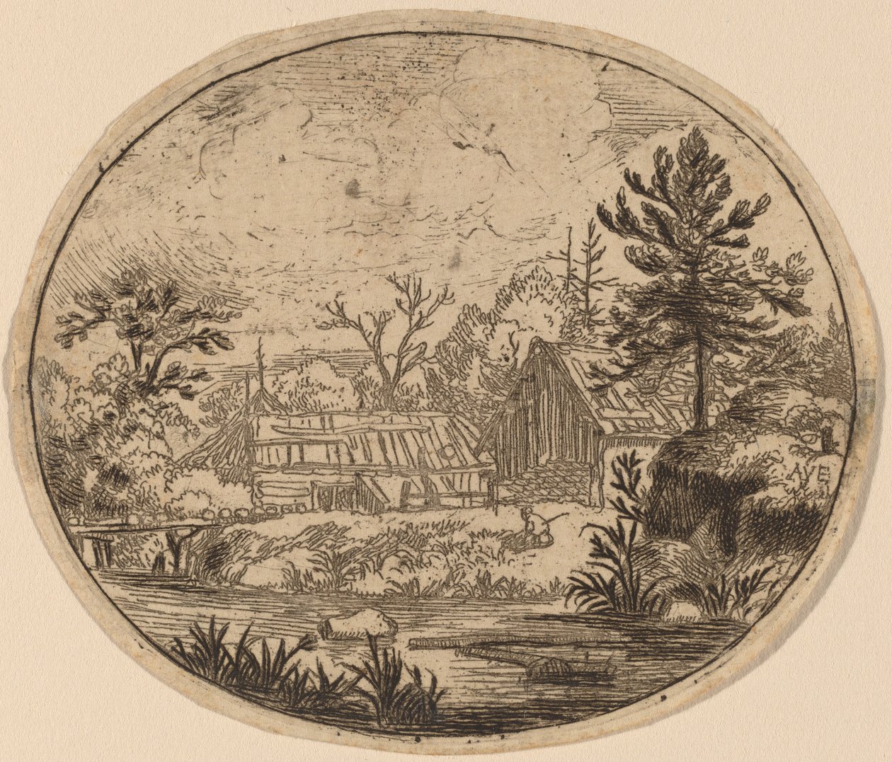 Hamlet en la orilla de un río de Allart van Everdingen