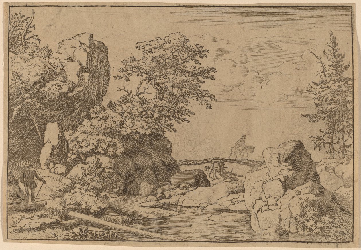 Jinete en un Puente, probablemente c. 1645-1656 de Allart van Everdingen