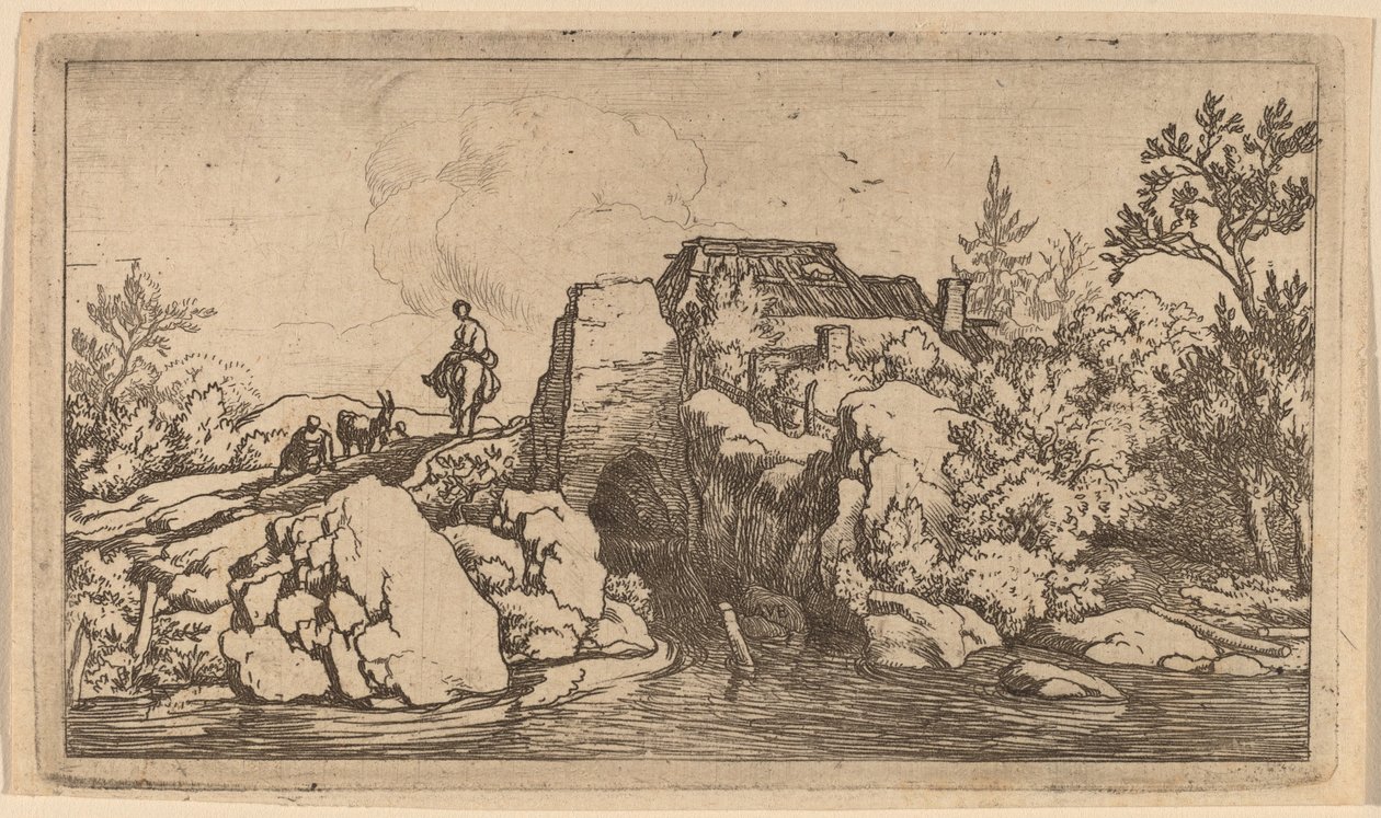 Jinete en un Puente de Piedra de Allart van Everdingen