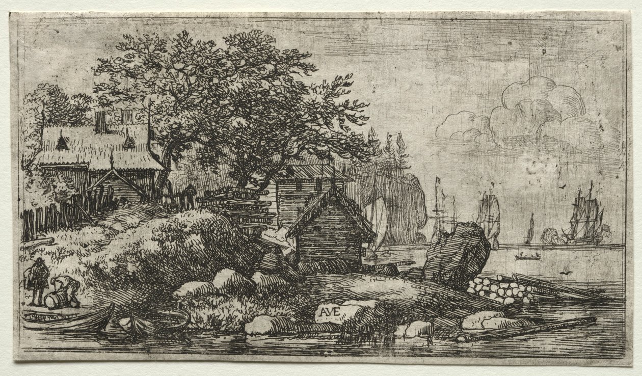 Paisaje con Dos Barcos Vacíos de Allart van Everdingen