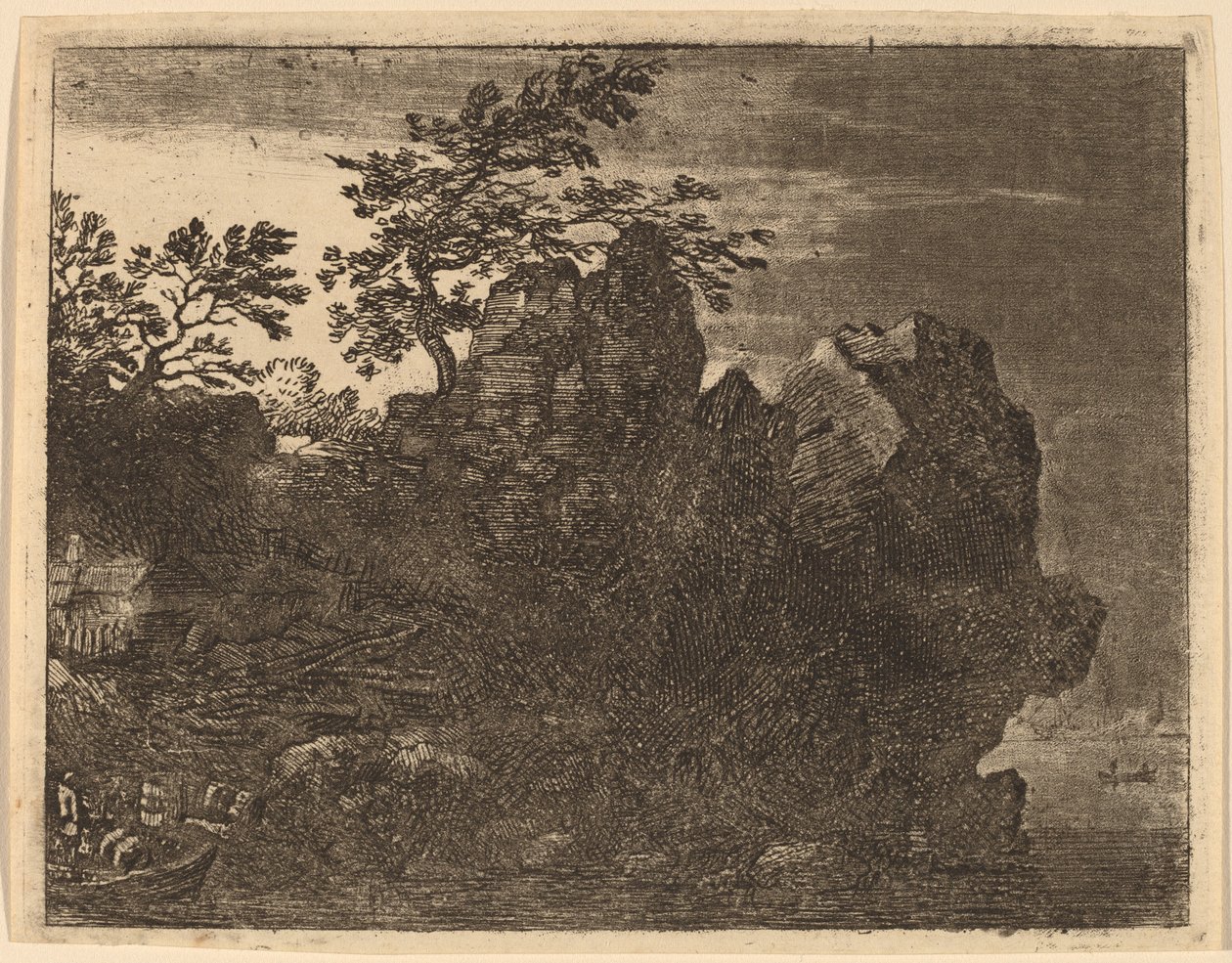 Gran roca en el río, probablemente c. 1645-1656 de Allart van Everdingen