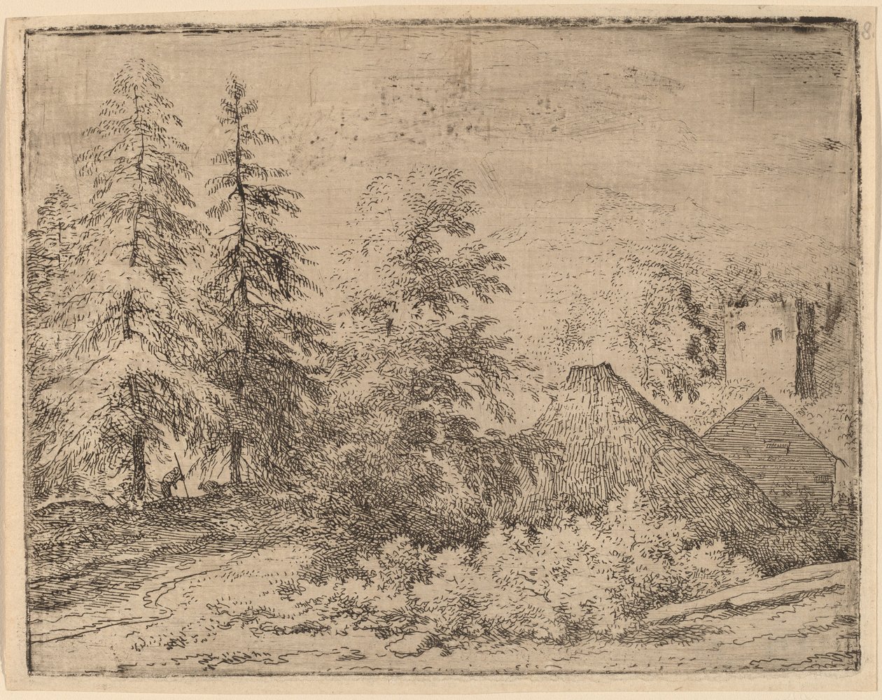 Hombre entre dos abetos, probablemente c. 1645-1656 de Allart van Everdingen