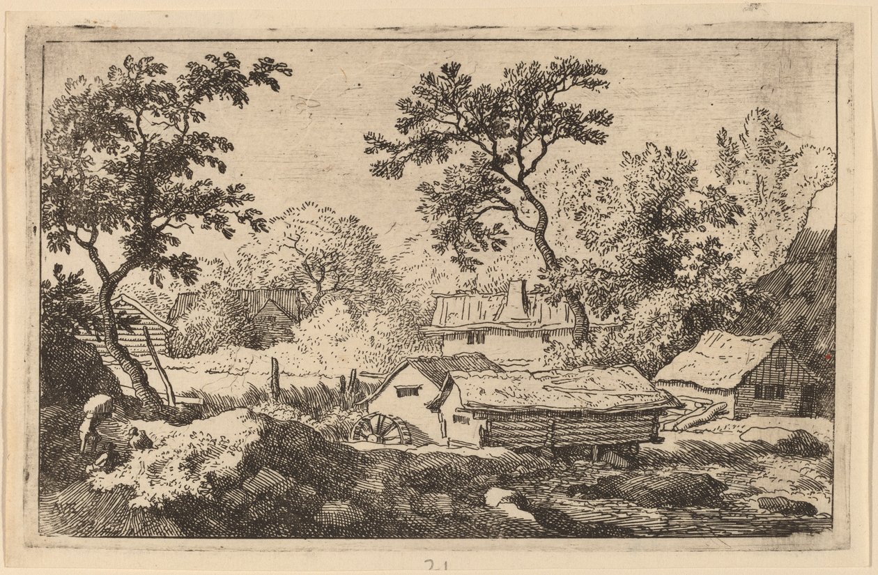 Molino bajo una cascada, probablemente c. 1645-1656 de Allart van Everdingen