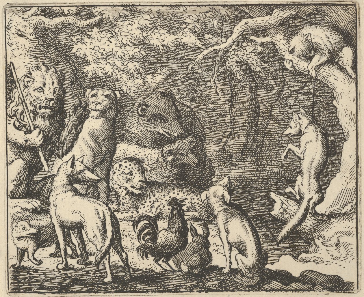 Renard pide confesión, 1650-75 de Allart van Everdingen