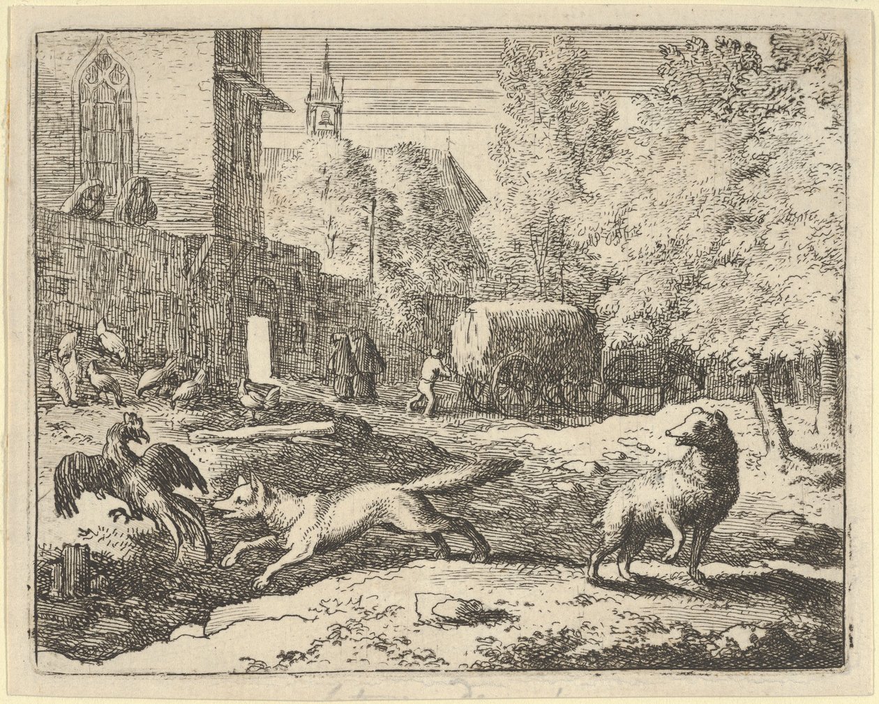 Renard quiere encontrar un gallo, 1650-75 de Allart van Everdingen