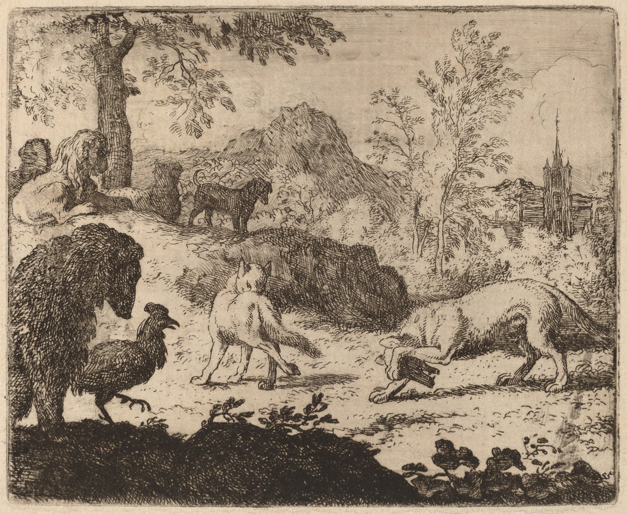 Reynard Ciega al Lobo en un Ojo de Allart van Everdingen